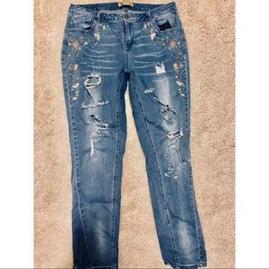 Democracy floral girlfriend jeans